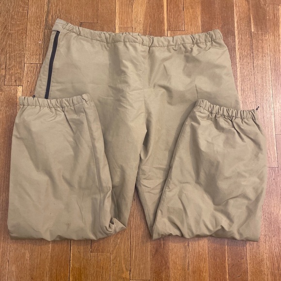 L.L. Bean Mens XL 42”x29” Snow Pants Full Side Zip Quilted Lining  Khaki VTG 70s - Picture 3 of 16